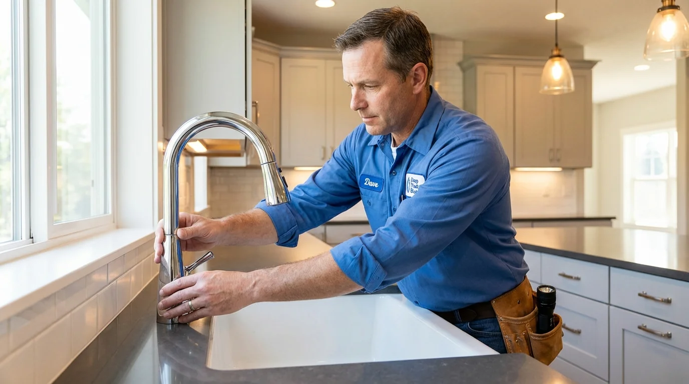 Kitchen faucet installation by Johns Plumbing LLC in Taloga